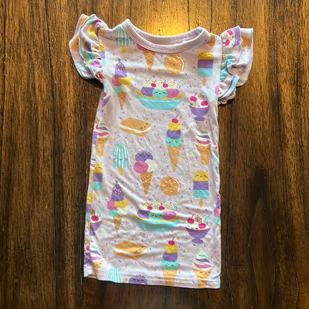 Little Sleepies Ice cream party ruffle shirt